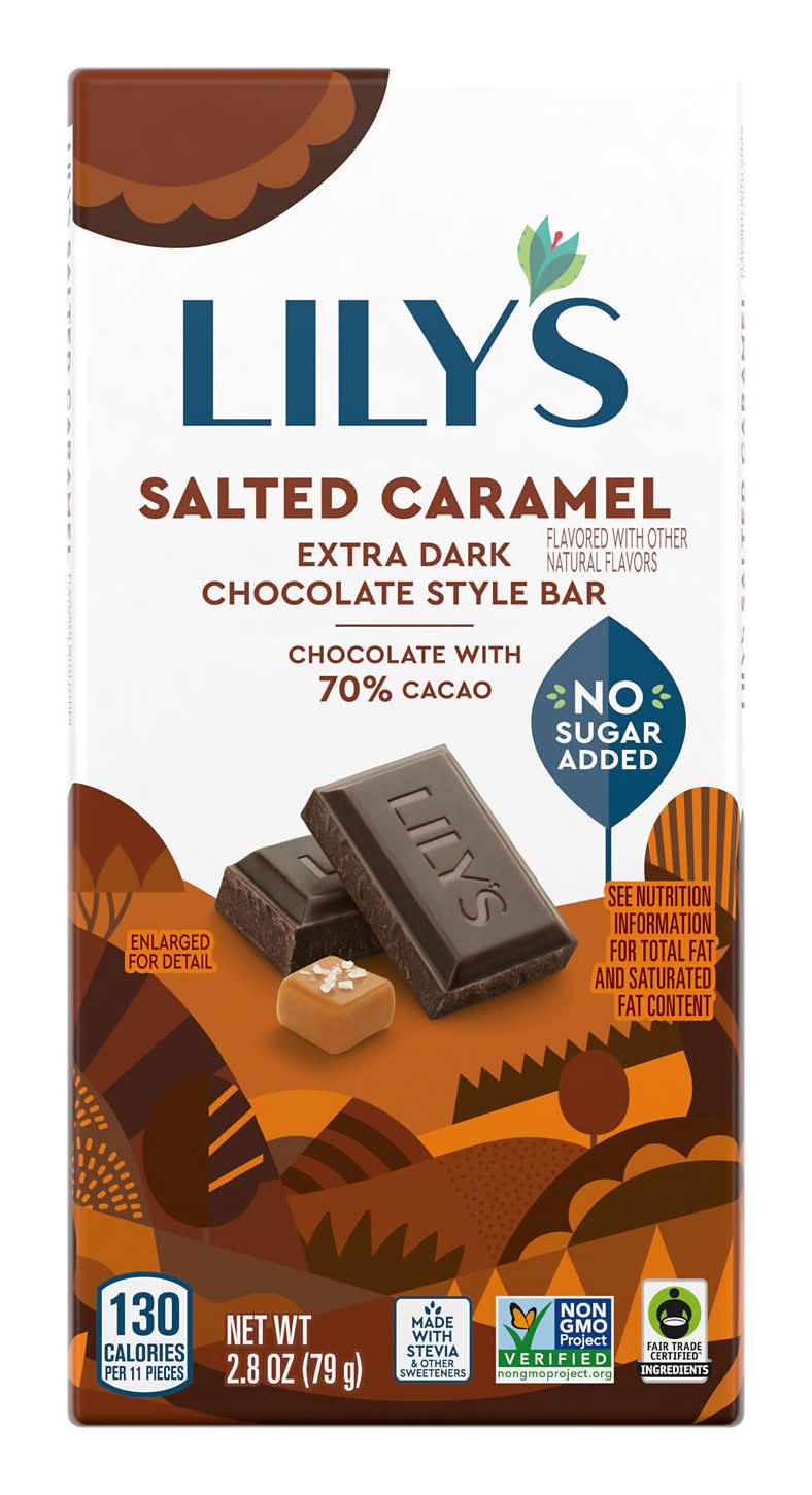 Lily's 70% Cocoa Salted Caramel Extra Dark Chocolate (2.8 oz)