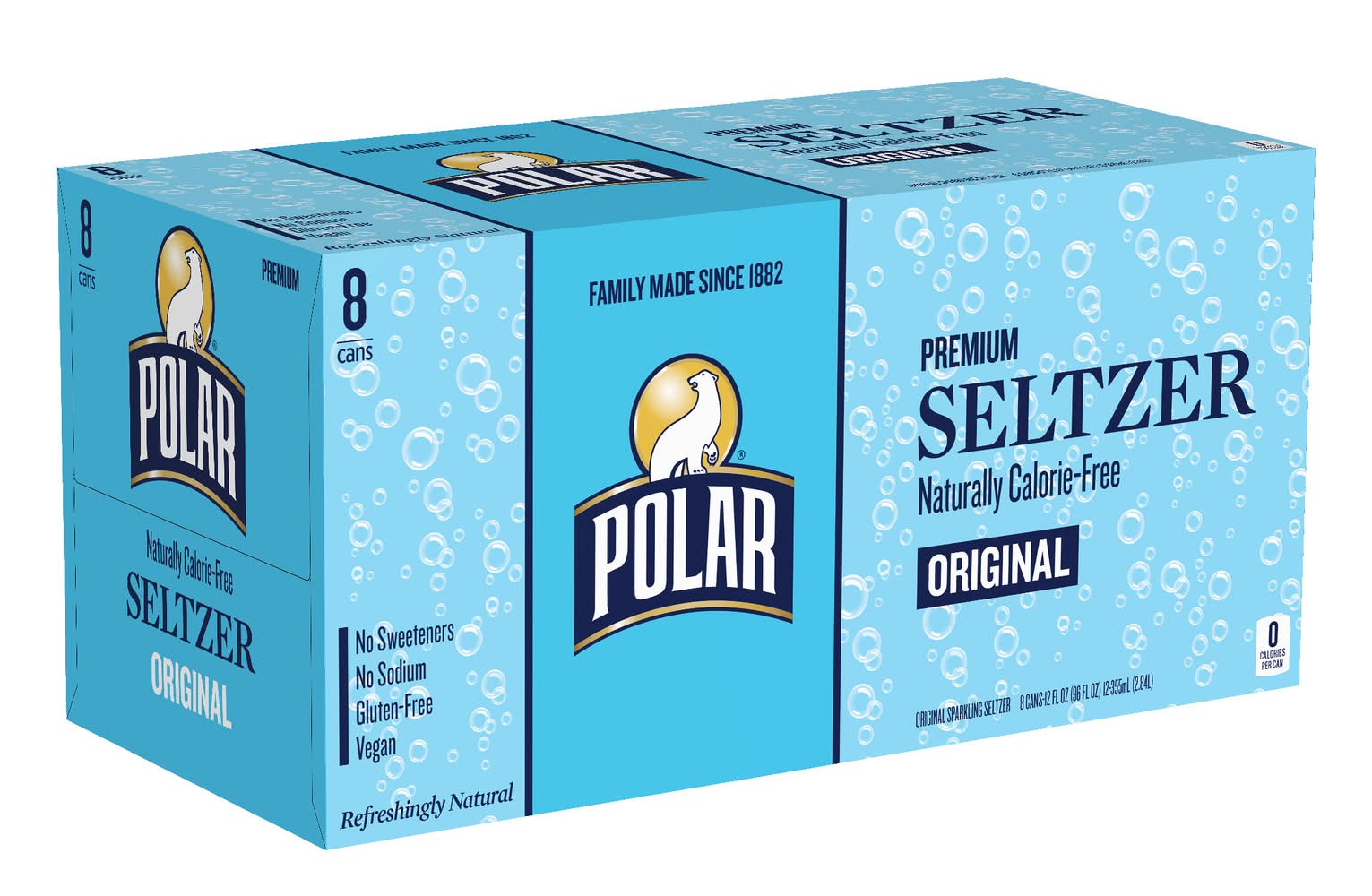 Polar 100% Natural Original Seltzer (8 x 12 fl oz)