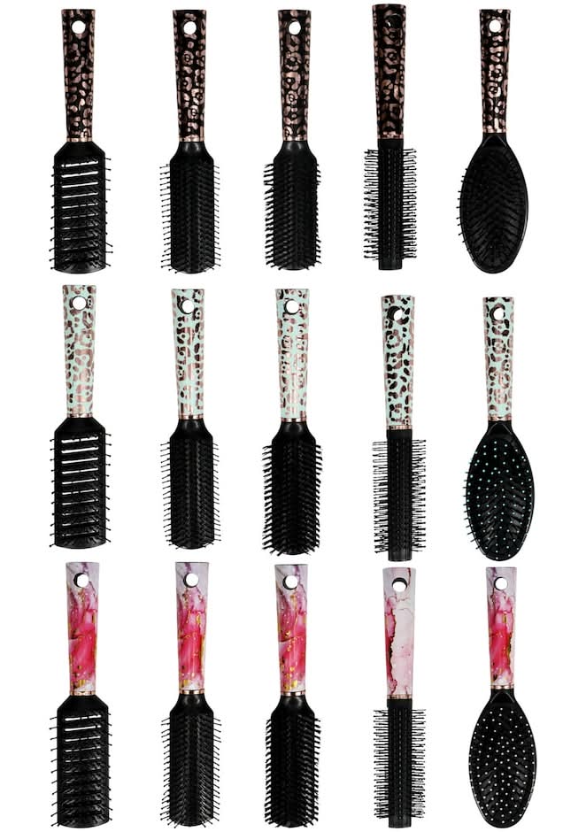 Animal Print Plastic Hair Brushes, 9.3 in.