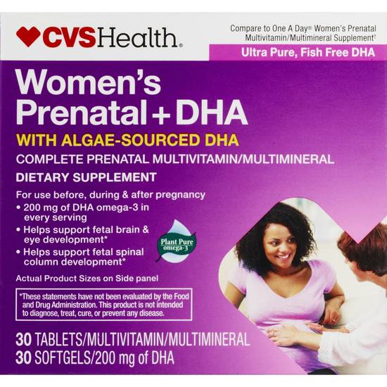 CVS Health Women's Prenatal + DHA Tablets/Softgels, 60 CT