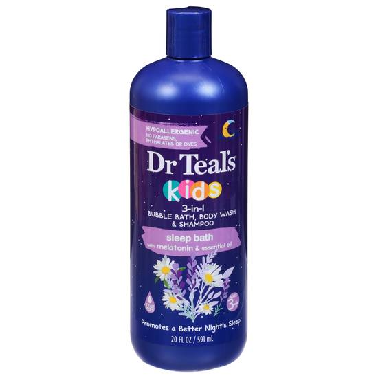 Dr Teal's Kids 3-in-1 Sleep Bath Bubble Bath Body Wash & Shampoo