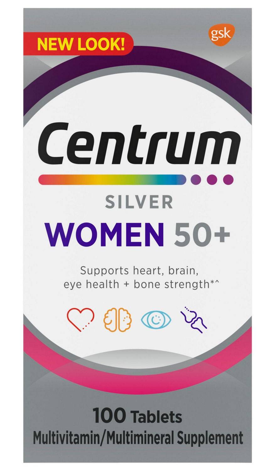 Centrum Silver Multivitamin Tablets For Women 50+, 100 Ct