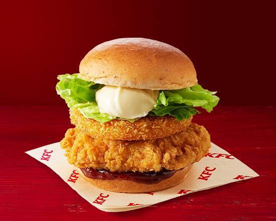 カリホクハッシュのフィレバーガーＢＢＱ Crispy-Fluffy Hashbrown in Chicken Fillet Burger BBQ