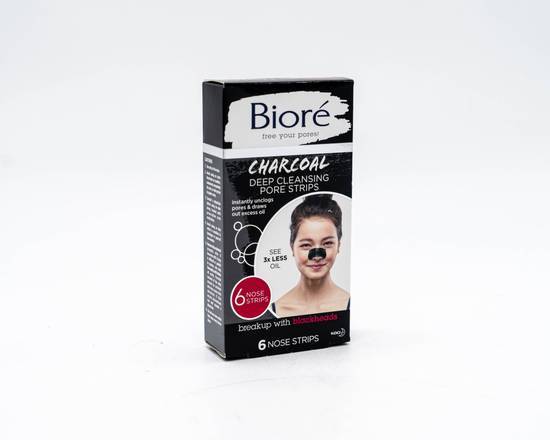 Biore Deep Cleansing Charcoal Pore Strip (6 Pack)