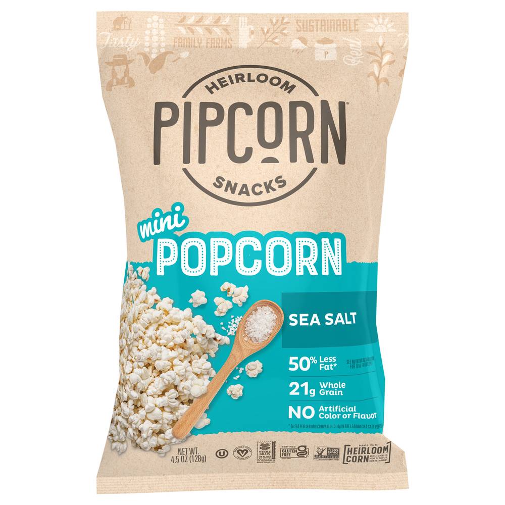 Pipcorn Crunchy & Mini Sea Salt Heirloom Popcorn (4.5 oz)