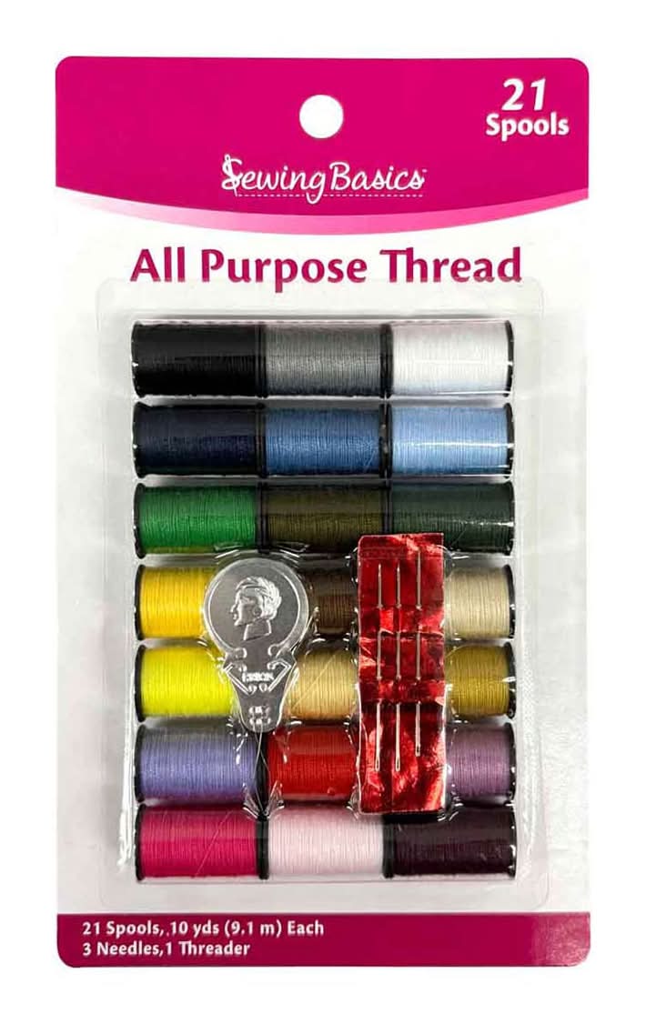 Sewing Basics All Purpose Thread Sewing Kit 21 Ct