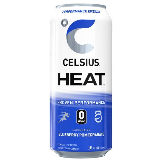 Celsius Heat Blueberry Pomegranate Energy Drink (16oz can) | Delivery ...