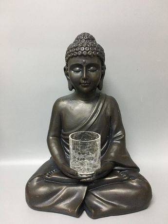 Hometrends Buddha With Glass Holder Statue