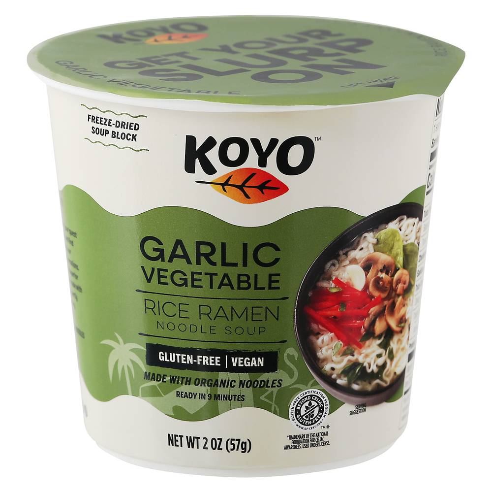 Koyo Rice Ramen Noodle Soup, Garlic Vegetable (2 oz)