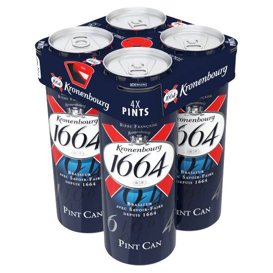 Kronenbourg 1664 Lager Beer Cans 4 X 568ml