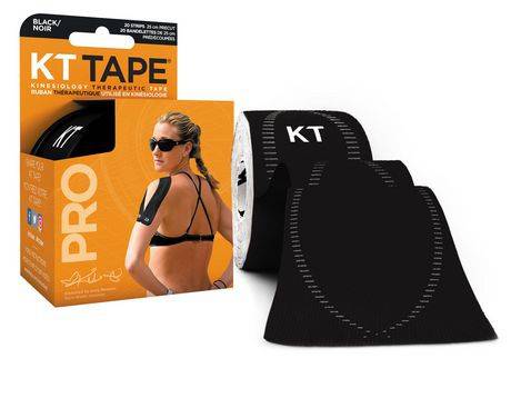 KT Tape Pro Kinesiology Therapeutic Tape Black 20 Strips