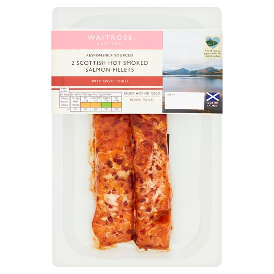 Waitrose & Partners Scottish Hot Smoked Salmon Fillets (2 pack)