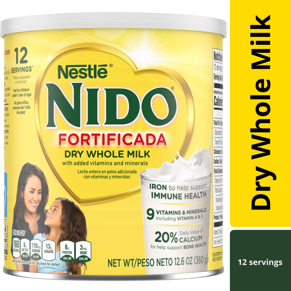 Nido Nestle Fortificada Dry Whole Milk Powder 4+ Years (12.6 oz)
