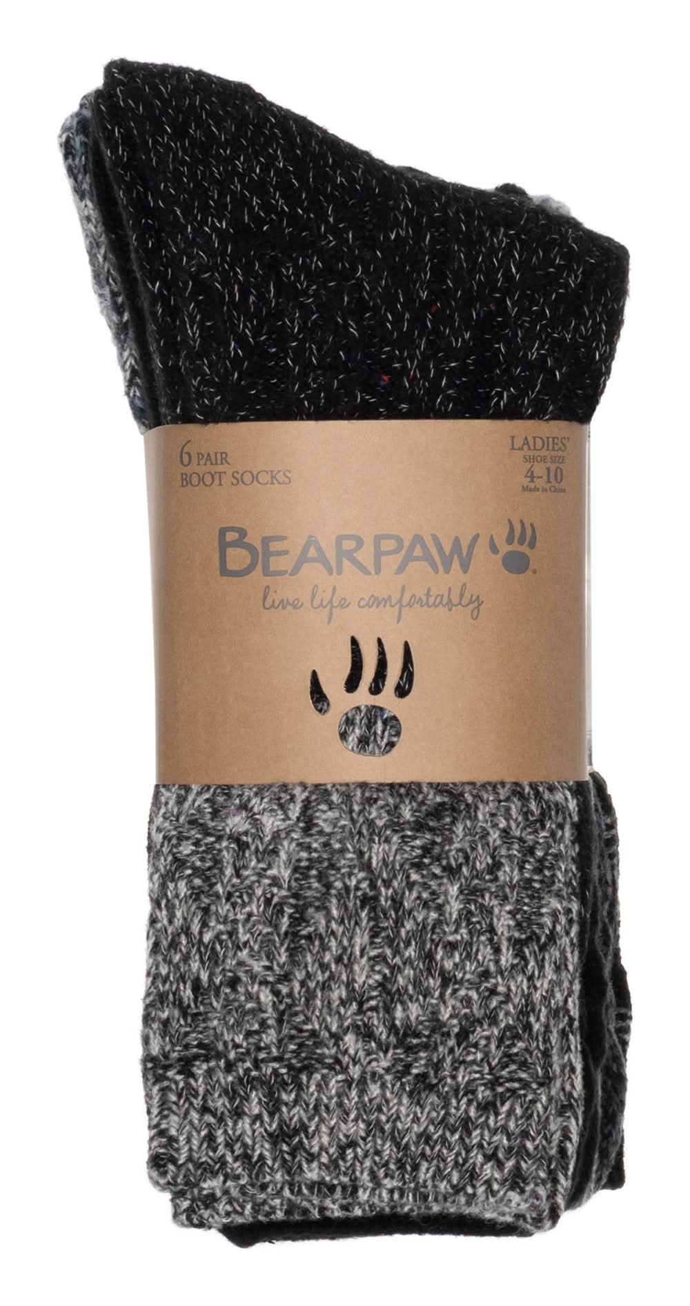 BEARPAW Women's Boot Sock, 6-pair, Assorted Colors