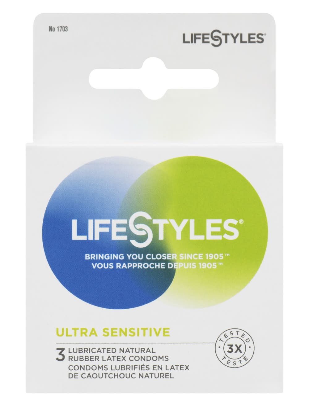 LifeStyles ultra sensibles condoms (3 unités) - ultra sensitives condoms (3 units)