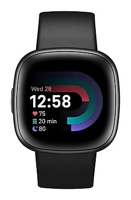 Fitbit Versa 4 Smart Watch, GPS & GLONASS, 40mm, Aluminum Case, Graphite Silicone (FB523BKBK-US)