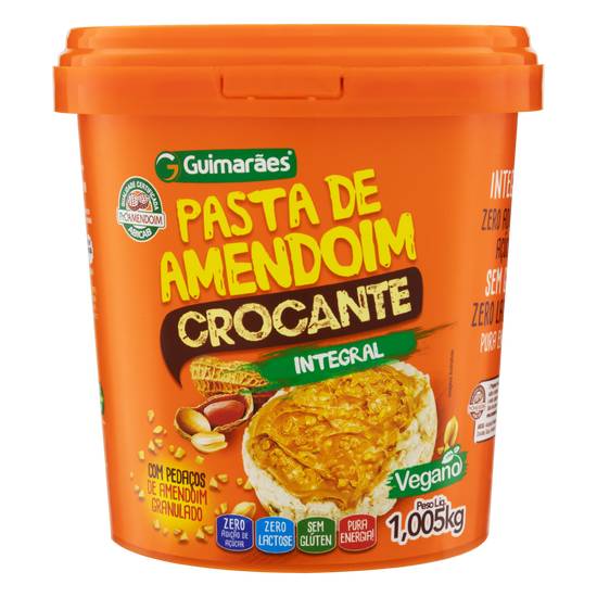 Guimarães pasta de amendoim crocante integral vegana (1,005kg)