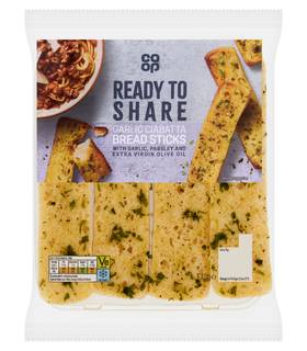 Co-op Garlic Ciabatta Bread Sticks 135g