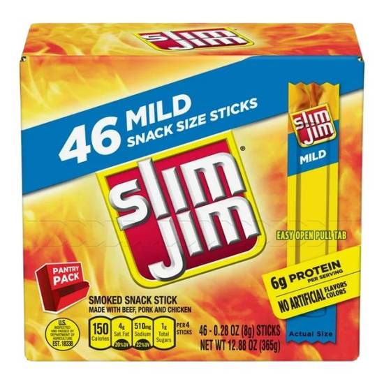 Slim Jim Mild Beef Jerky Snack Size Stick