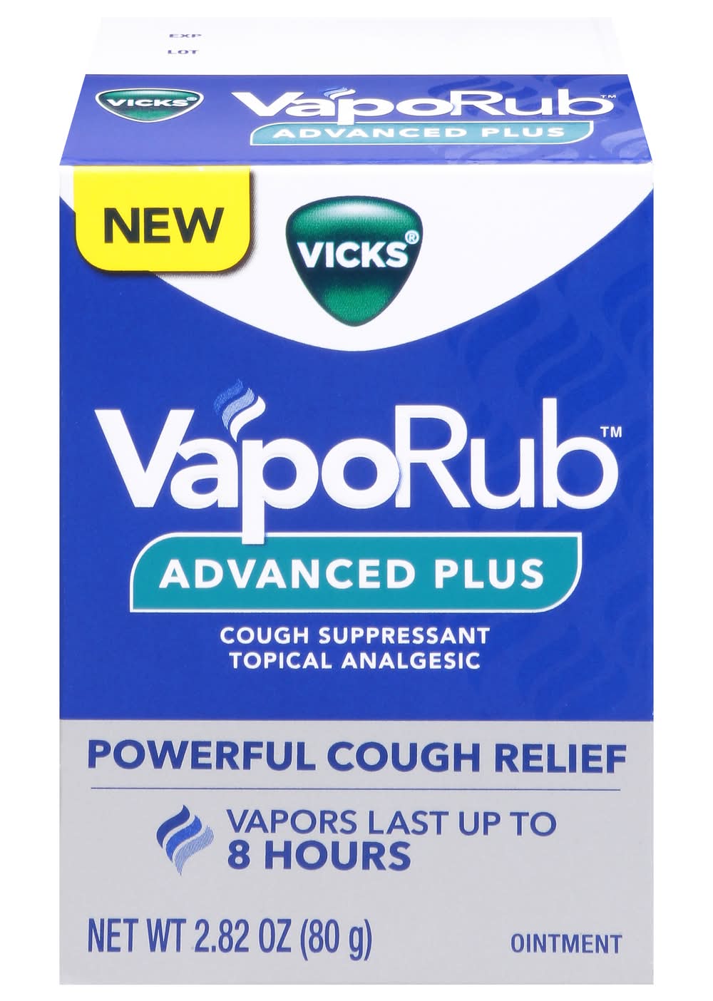 Vicks Vaporub Advanced Plus Cough Suppressant Topical Analgesic Ointment. (2.82 oz)