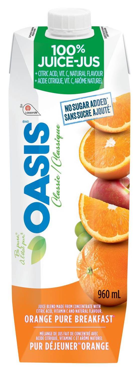 Oasis pur déjeuner orange/Orange Pure Breakfast 960ml