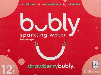 Bubly bubly eau pétillante fraise (12x355ml) - sparkling water strawberry (12 x 355 ml)