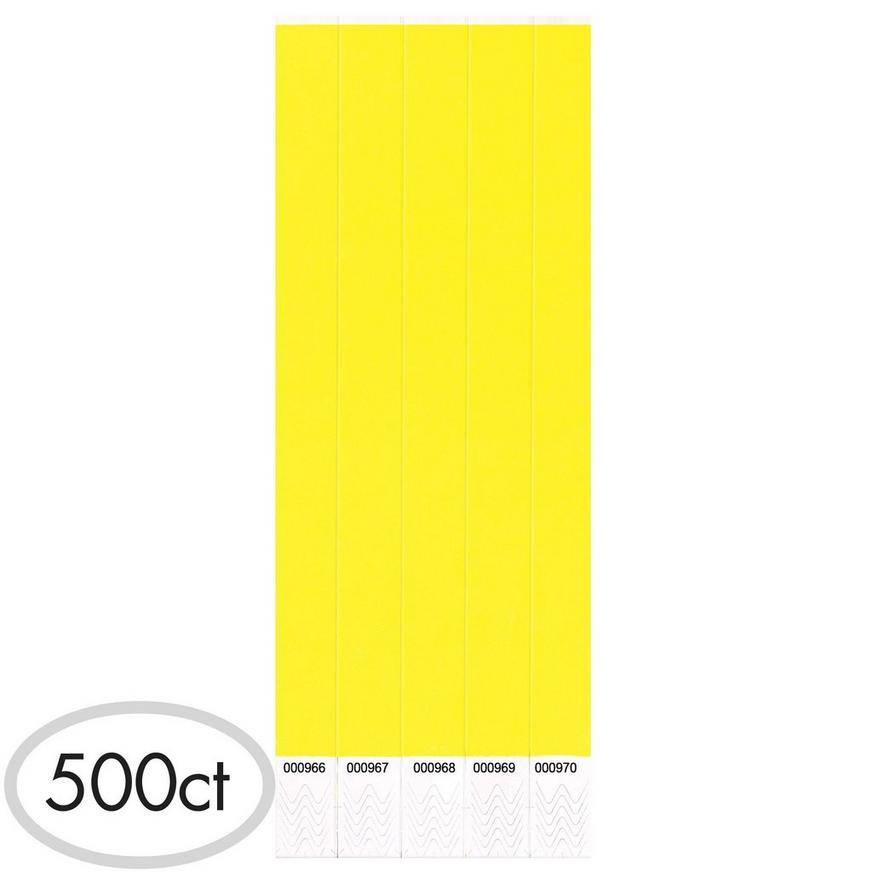 Neon Yellow Paper Wristbands 500ct