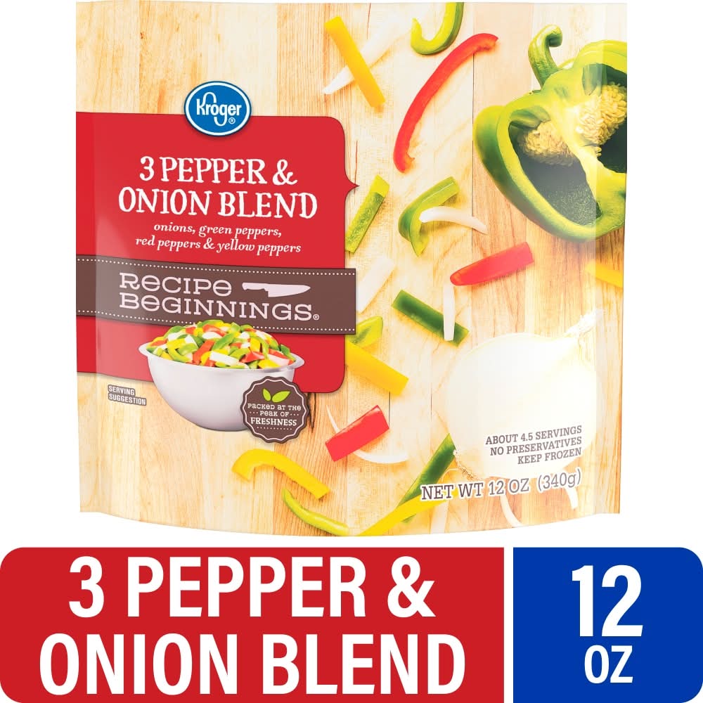 Kroger Recipe Beginnings Frozen 3 Peppers & Onions Blend (12 oz)