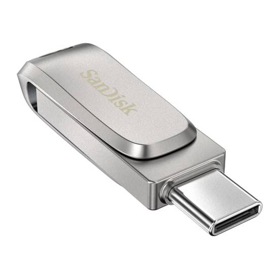 Sandisk Dual Drive Usb-C Luxe Flash Drive (silver)