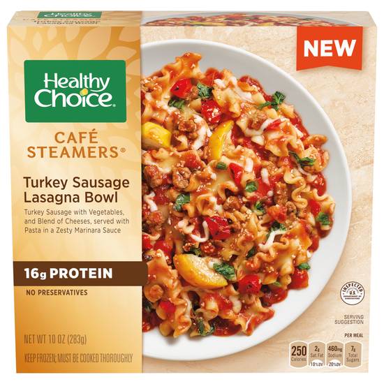 Healthy Choice Cafe Steamers Lasagna Bowl (turkey sausage)