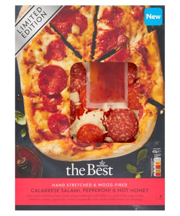 Morrisons Calabrese Salami Pepperoni & Hot Honey, The Best Pizza (453g)