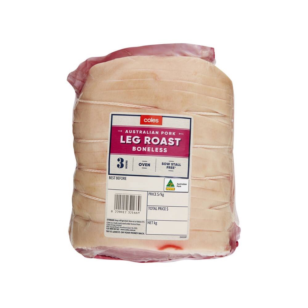 Coles Boneless Pork Leg Roast approx. 2.1kg