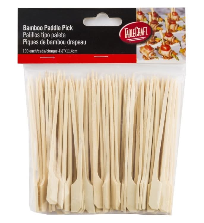 TableCraft Bamboo Paddle Picks, 4.5" (100 ct)