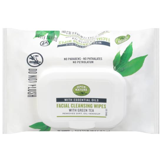 Open Nature Facial Cleansing Wipe Essential Oil (25 wipes)