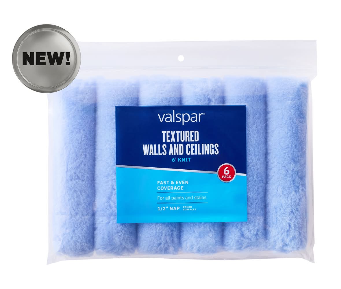 Valspar 6 -Pack 4-in x 1/2-in Nap Textured Walls and Ceilings Mini Knit Paint Roller Cover