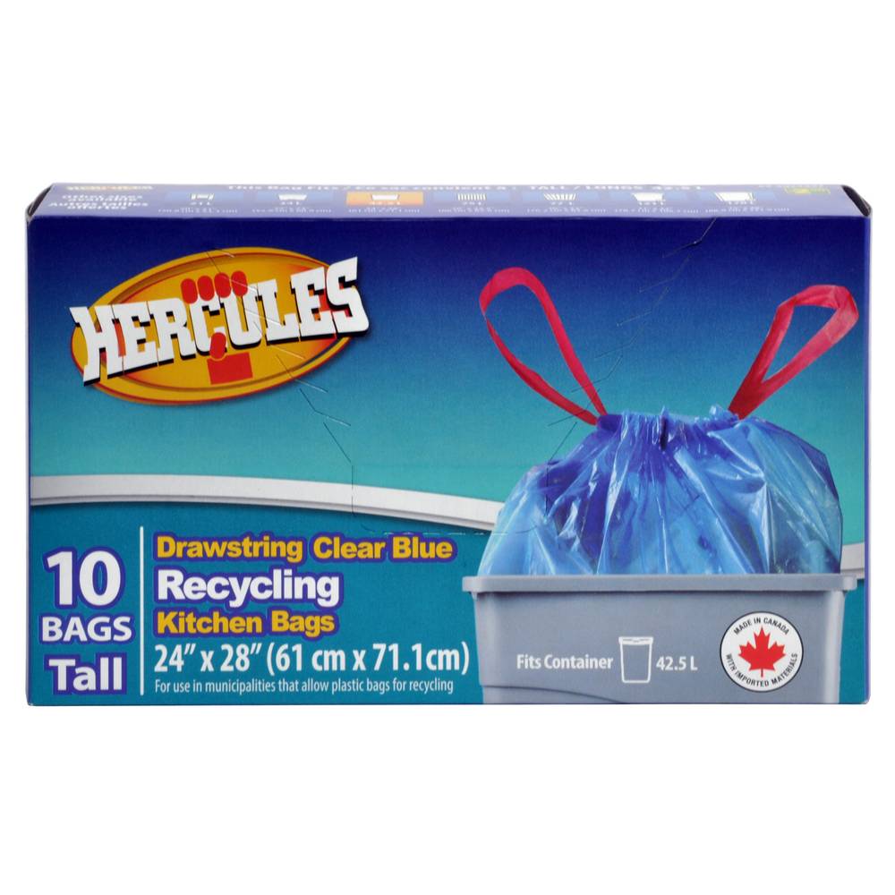 Hercules Clear Blue Recycling Kitchen Bags Delivery Near Me Order