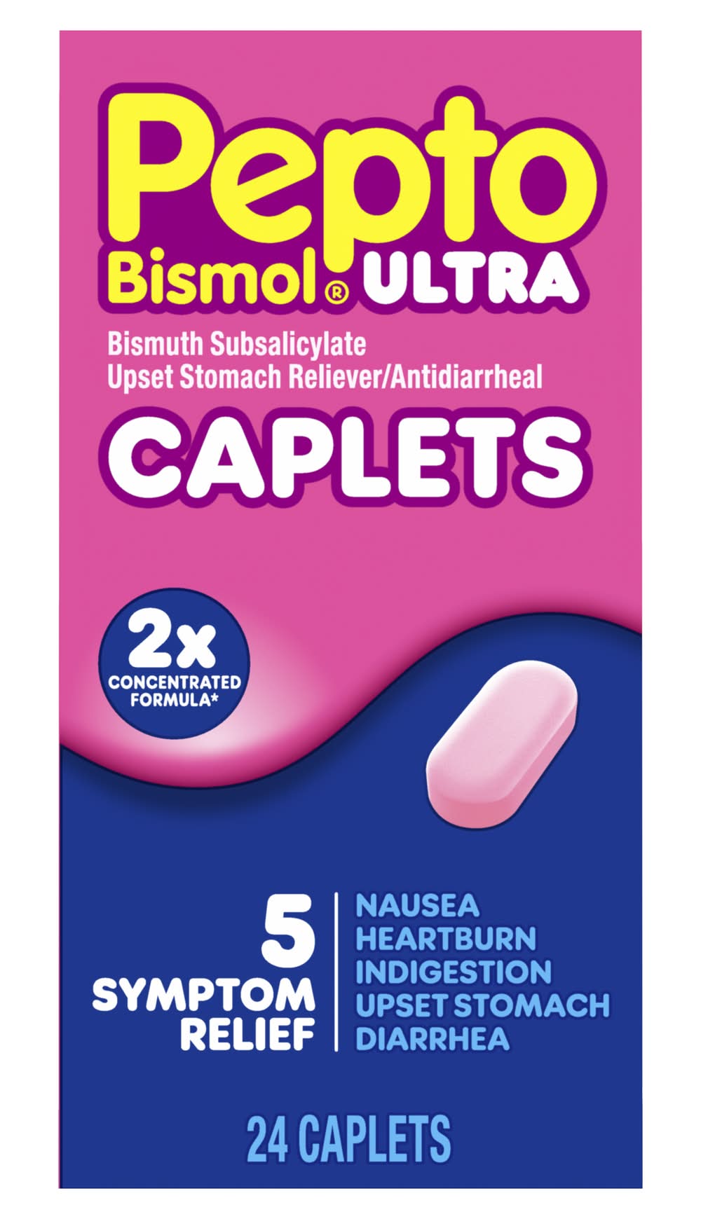 Pepto-Bismol Ultra Antidiarrheal & Upset Stomach Reliever Caplets (24 ct)