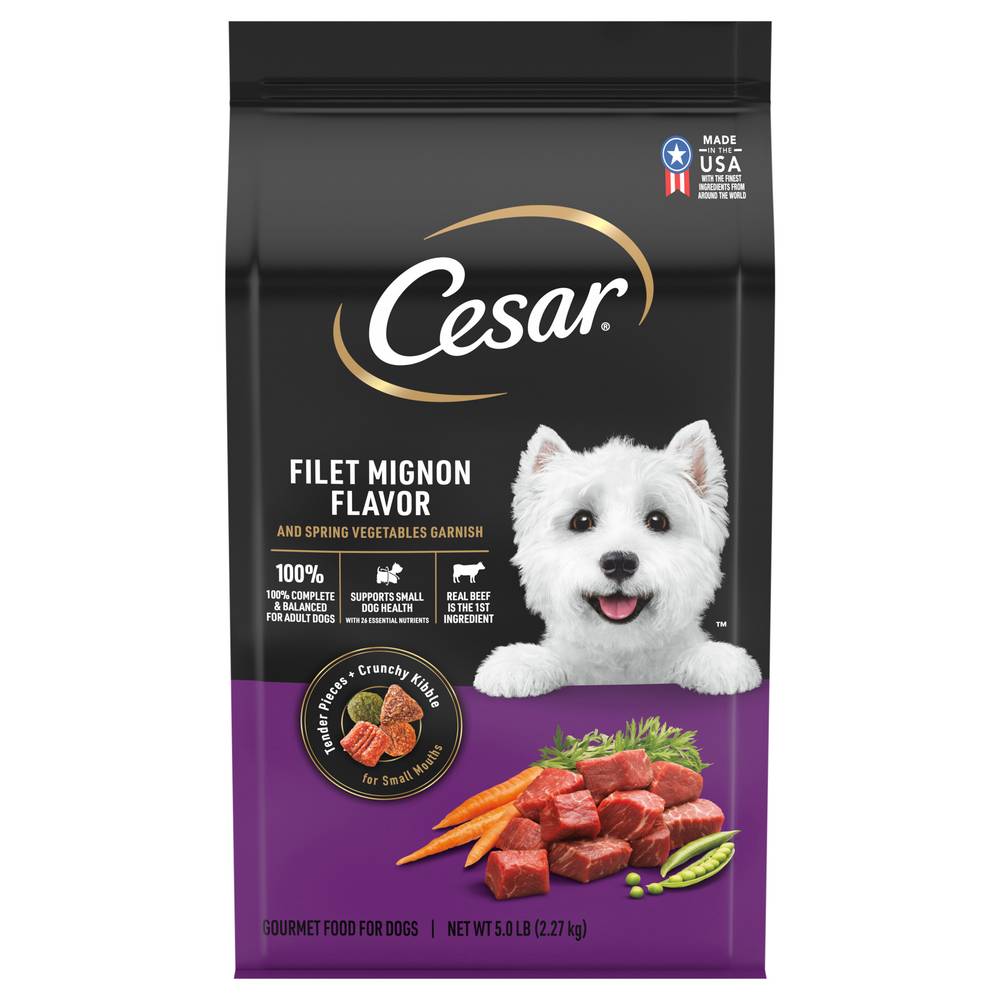 Cesar Filet Mignon Flavor & Spring Vegetables Garnish Dog Food