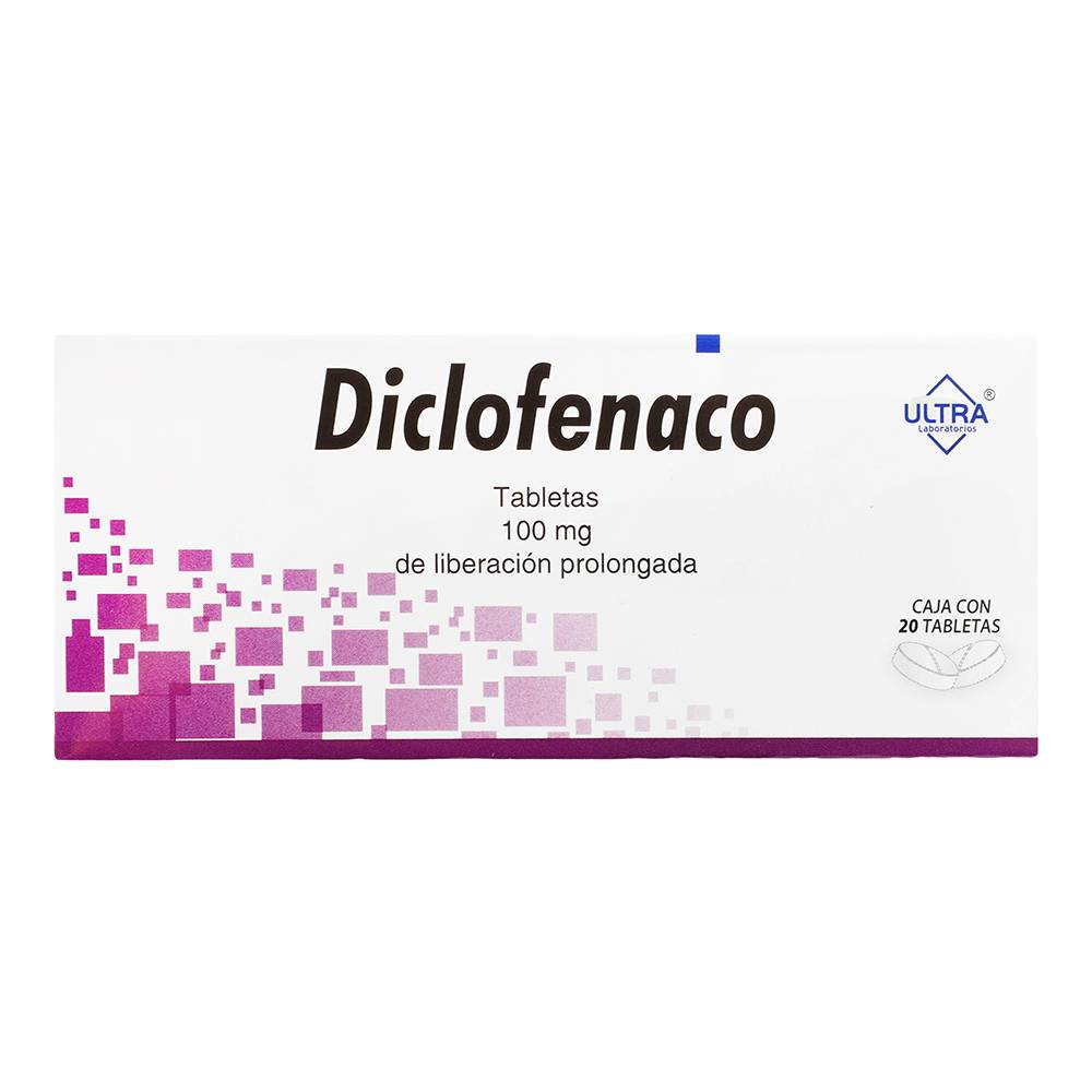 Ultra diclofenaco tabletas 100 mg (20 un)