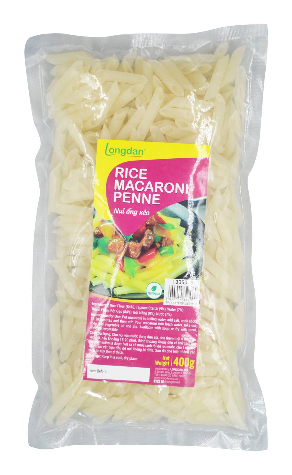 Longdan Rice Macaroni Penne (400g)