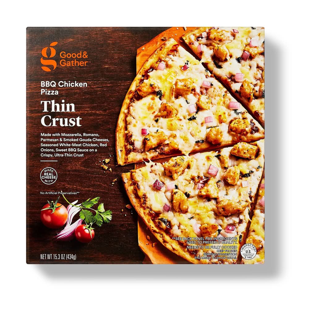 Good & Gather Thin Crust Frozen Pizza, Bbq - Chicken (15.3 oz)