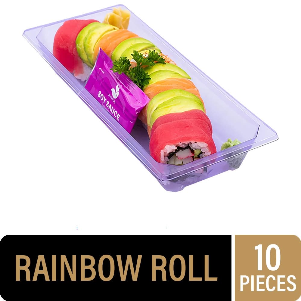 Private Selection Rainbow Sushi Roll With Soy Sauce (10 ct)