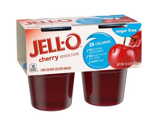 Jell-O · Sugar Free Cherry Gelatin (4 x 3.2 oz)