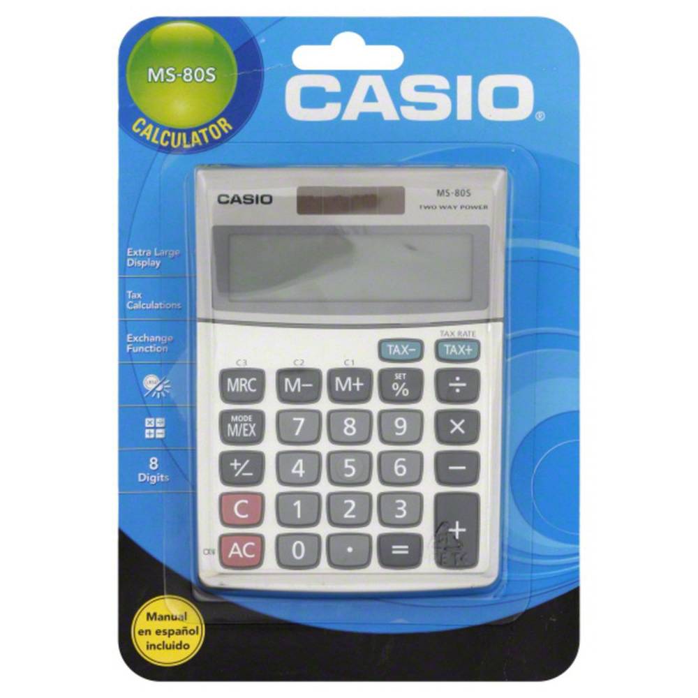 Casio Calculator, Ms-80S 1 Ea