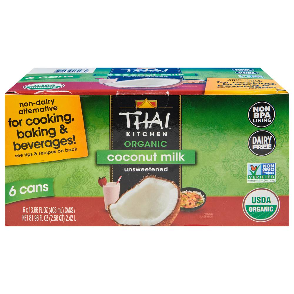 Thai Kitchen Organic Unsweetened Coconut Milk (6 x 13.66 fl oz)