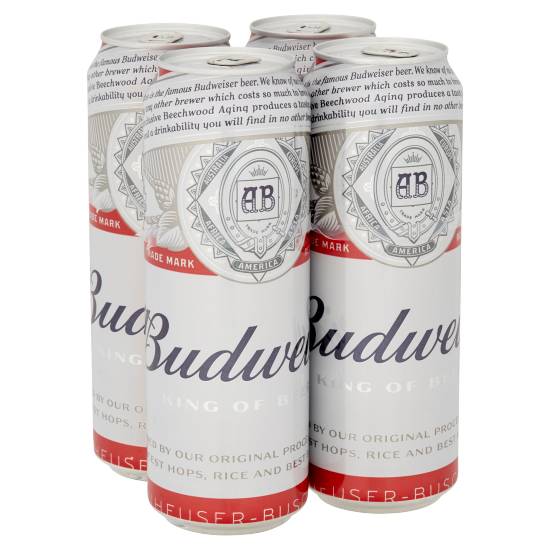 Budweiser Lager Beer (4 x 568ml)