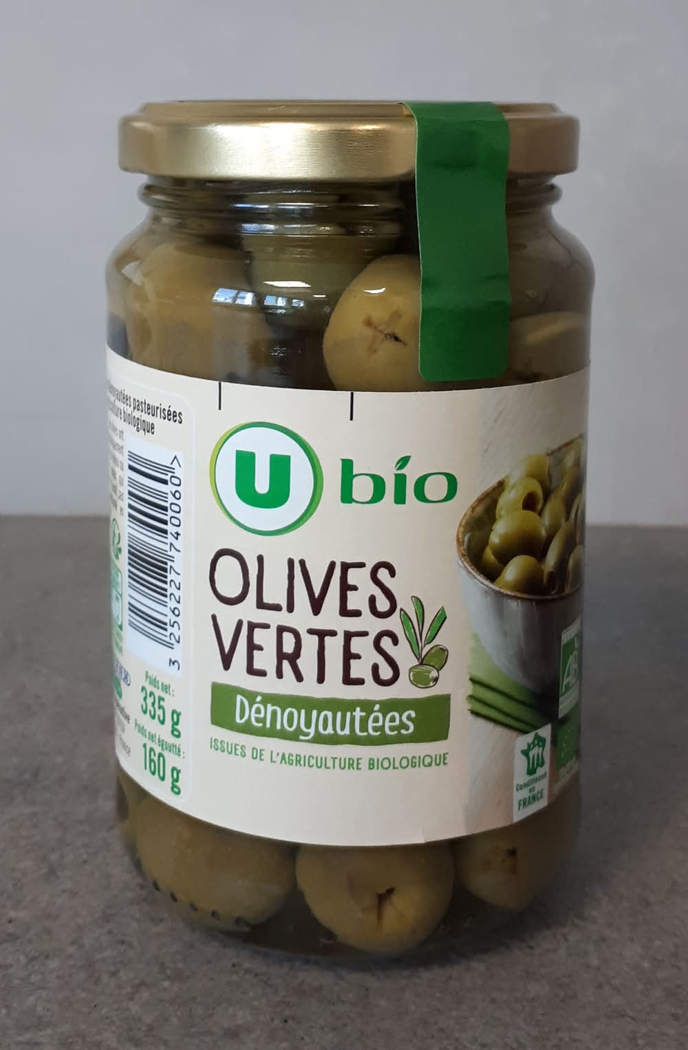 Les Produits U - Olives vertes dénoyautées (370ml)