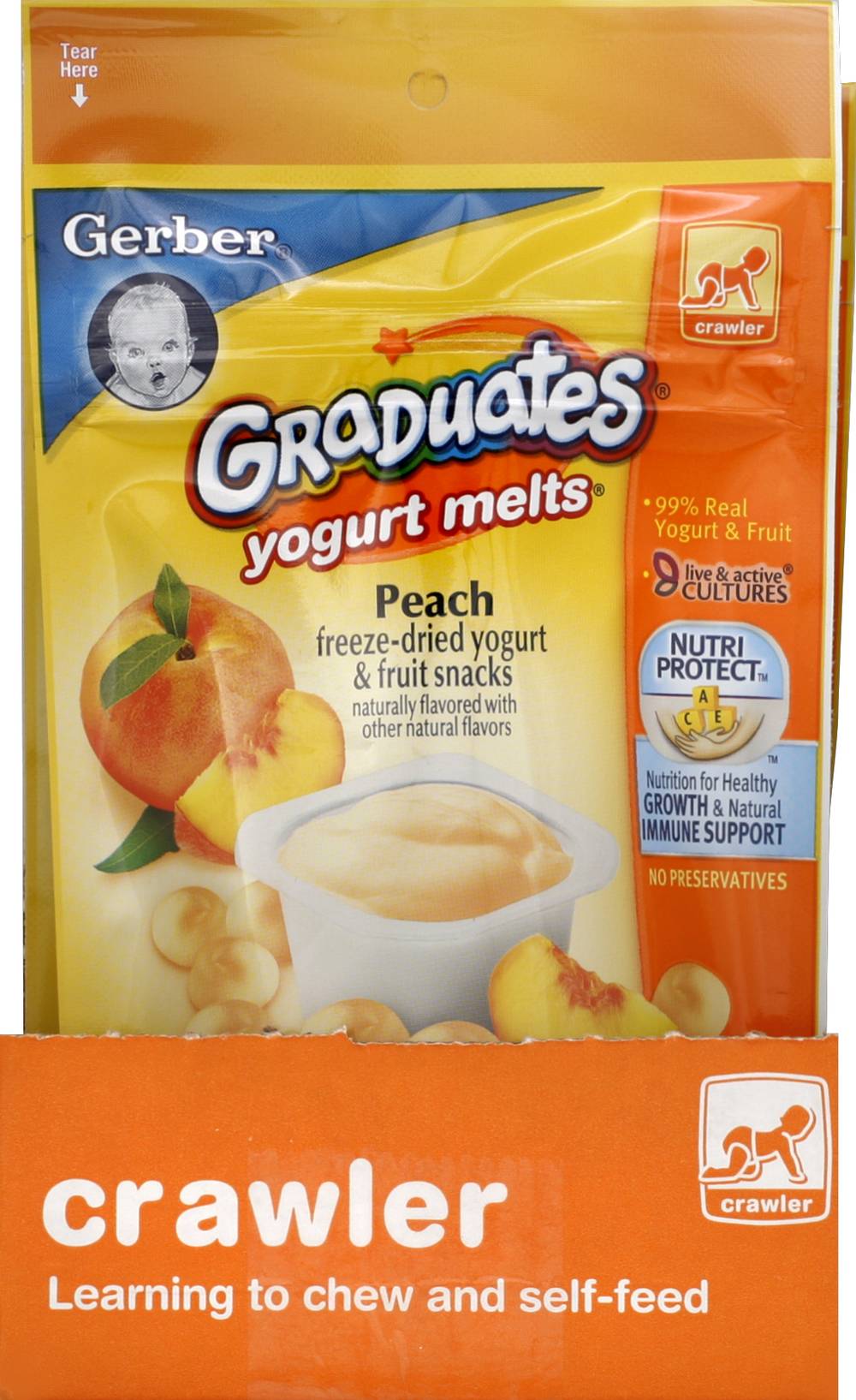 Gerber 8+ Months Crawler Peach Freeze-Dried Yogurt Melts (1 oz)