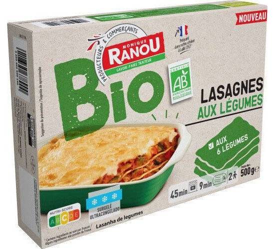 Lasagnes aux légumes bio - monique ranou - 500g
