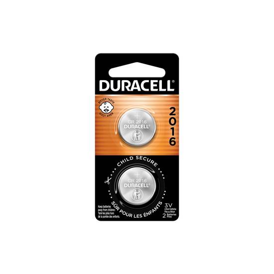 Duracell 2016 3V Lithium Coin Battery, 2 ct